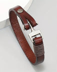 Vintage Leather Marine Anchor Buckle Men's Bracelet