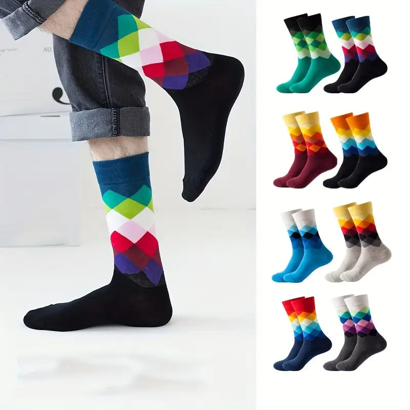 Geometric Pattern Socks Set